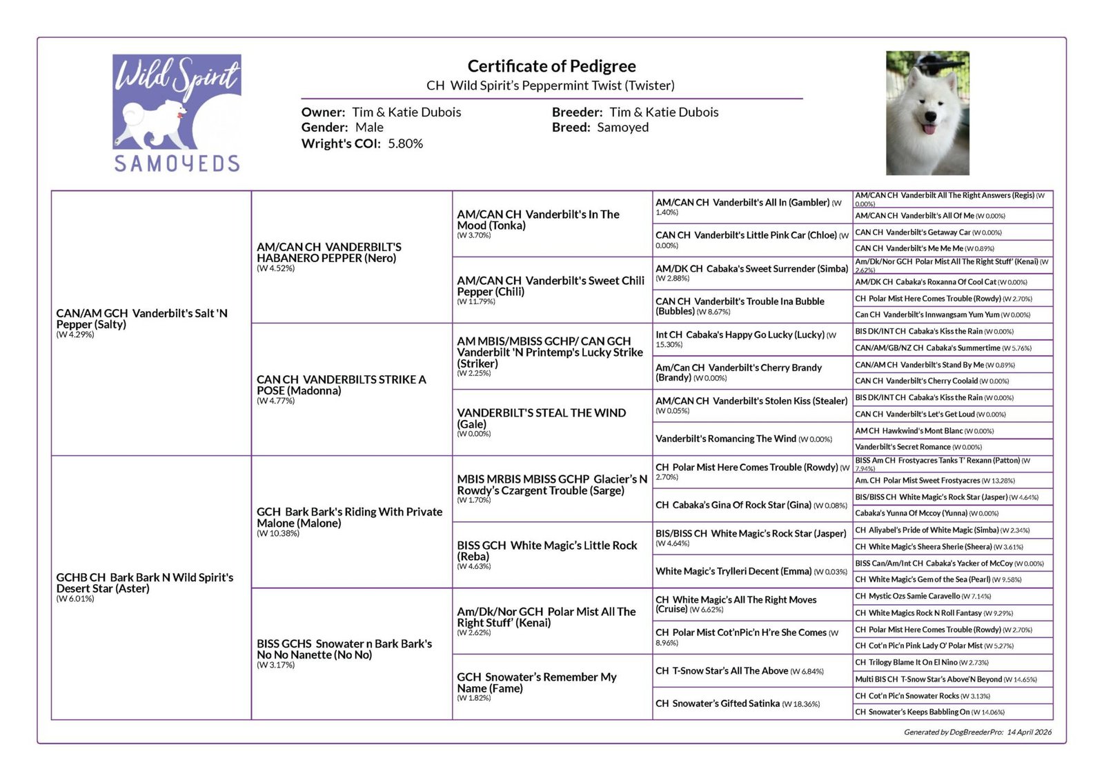 Twister pedigree